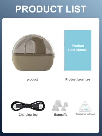 1 Pair Of Hearing-Aid Headphones-Charging Bin, Hearing Aid/Amplifier Suitable For The Elderly, Rechargeable Hearing Aid Suitable For The Elderly, The Best Hearing Aid Suitable For The Elderly With Noise Cancellation Function And Volume Control.