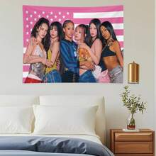 A Poster Of The Katseye Girl Group's Tapestry Music Album, A Tapestry Flag, Is A Perfect Pink Gift For Decorating The Walls Of The Living Room And Bedroom - 彩色 - 查看 5