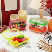 - 4 bolsas de maquillaje transparentes con cierre dura y transparente para lpices, caja de almacenamiento transparente para cosmticos, aperitivos, bloques de construccin, rompecabezas - Fluorescente + 5 x 3 x 2 pulgadas - Ver 7
