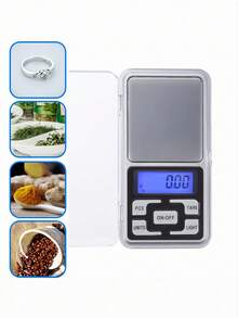 1个500克/0.01克珠宝秤，迷你电子口袋秤，便携式黄金秤，电子厨房/食品秤，适用于茶叶、黄金和邮政物品称重，厨房配件，不含电池 - 銀色 - 查看 8