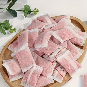 48个玫瑰香氛塑料衣柜清新袋 - 花香家居香氛，红色，悬挂式空气净化器，适用于衣柜和抽屉的持久留香纸插片，适用于6个房间