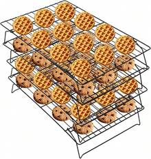 PowerKing Rejillas de Enfriamiento, Rejilla de Refrigeración, 2 Niveles, Acero Inoxidable Antiadherente, para Hornear en Casa, de Cumpleaños, de Bodas - Negro - Ver 13