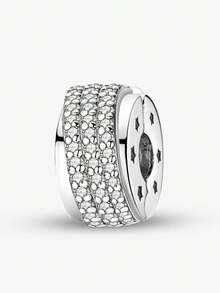 1 mặt dây chuyền đính hạt kim cương hình trái tim gia đình bằng bạc Sterling 925, thích hợp làm vòng tay DIY cho nữ. - Hạt 8 - Xem 17