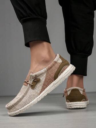 Breathable Casual Sports Shoes - Suitable For Running, Walking And Commuting, Men's Loafer Lace Decoration Sneakers