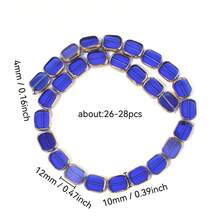 10x12mm Rectangle Glass Beads 1strand For Bracelet Necklace Beading Strung Accessories