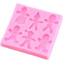 Christmas Silicone Molds Christmas Tree Fondant Mold Christmas Bell Gingerbread Snowflake Reindeer Holly Leaves Molds For Xmas New Year Party Cake Cupcake Decoration Set Of 6