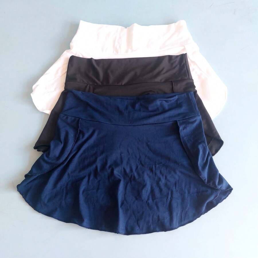 KIT 3 GYM SKIRT BUTT COVER - 黑色/白色/海軍藍 - 查看 1