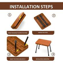 - Taburete plegable porttil de 10 pulgadas para camping, jardinera, barbacoa y actividades al aire ltima intervensin caf - Marrón - Ver 10