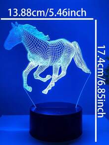 3D Acrylic Horse LED Night Light, Black Base 7-Color Touch, USB Powered, Suitable For Bedroom/Living Room/Classroom Home Decor Lamp, Gift For Teachers, Leaders, Ladies, Horse Lovers, Illuminating Birthday, Holiday, Christmas Night Light - Black and White - View 10