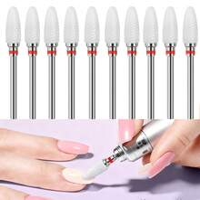 NotNoot 10 件套陶瓷指甲钻头套装，用于去除角质层的指甲护理工具、凝胶抛光剂、美甲配件