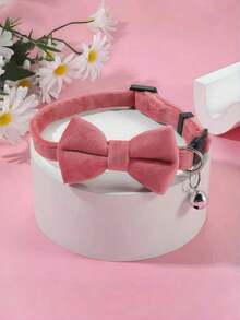 1pc Fashionable Adjustable Pet Collar, Multi-Color, With Bell And Bow Tie - Suitable For Cats And Small Dogs - 彩色 - 查看 6