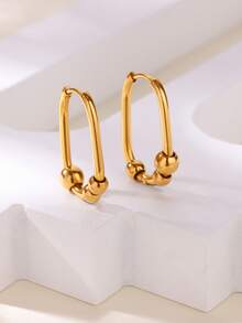 Brincos minimalistas de aço inoxidável de vários tamanhos, banhados a ouro 18K, à prova d'água, antidesbotamento, brinco de argola redondo, joias estéticas douradas para casamento, festas, férias, acessórios para uso diário, presente de Natal requintado