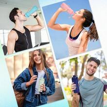 Collapsible Silicone Travel Bottle 20oz 600ml Reuseable Leakproof Foldable Sports Bottle, With Carrying Strap, Dark Gray+ Purple - Xám đậm + Tím - Xem 7