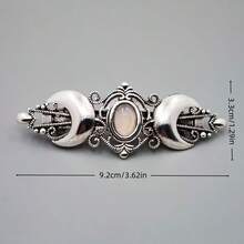 1pc Retro Witch Triple Moon Spring Clip Hair Accessory, Gothic Bohemian Style Hair Clip For Party, Women Hair Decoration, Claw Clips
