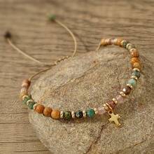 Luxury Gold Spacer Cross Beaded Bracelet, Polished Stone & Turquoise Accent, Versatile Accessory For Everyday Wear