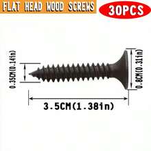 30 قطعة مسامير خشب برونزية مطلية بالإيبوكسي مقاومة للصدأ - خشنة السن، رأس مسطح، مثالية لأرضيات الأسطح والمشاريع الخشبية، بنية متينة M3.5 بالجملة - الأسود - مشاهدة 7