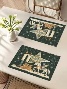 1 pièce Chemin de table étoile de Noël, Chemin de table décoratif de Noël, Chemin de table aspect lin de Noël, Chemin de table, Chemin de table, 1 pièce Chemin de table, 4 pièces Sets de table, 1 pièce Housse de coussin, 3 produits disponibles, Décoration saisonnière d'intérieur/extérieur, Décoration de maison d'hiver, Décoration de Noël, Décoration de chambre de Noël, Décoration de fête de Noël