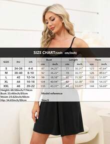 Camisón Sin Mangas para Mujer, Camisones De Algodón Sin Mangas para Mujer, Vestido Halter De Dormir, Ropa De Dormir Sexy, con Cuello En V, Camisón Corto,Holgado, Suave - Negro - Ver 5