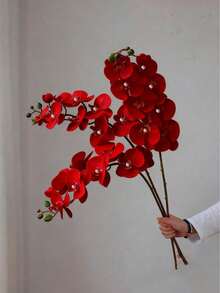 5支27英寸人造蝴蝶兰花枝，人造兰花，适用于家庭、办公室、婚礼装饰、学校宿舍、人造植物、场景布置、房间装饰、派对和节日装饰、卧室装饰配件、情人节装饰、玫瑰、春季装饰