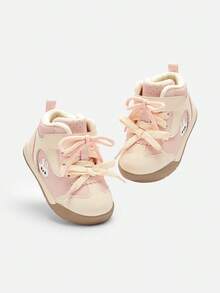 Balabala Kids Sneakers, Boys & Girls 2025 Spring Autumn, Cute Animal High-Top Shoes, Anti-Slip - White Red - View 4