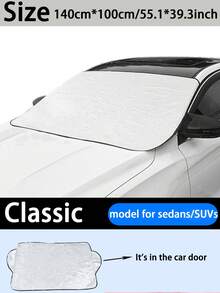 1 Stück 9 Magnete fest fixiert, schützt die Windschutzscheibe des Autos vor Sonne, UV-Strahlung und Schnee usw. Zusammenklappbare Auto-Windschutzscheiben-Abdeckung Schneeschild - Verschiedenfarbig - Übersicht 11