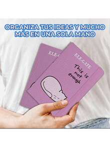 ELE-GATE Cuaderno Rosa estilo Kawaii Compacto con 75 hojas Rayadas - Rosa - Ver 4