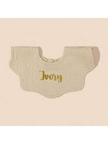 1pc Customizable Text Embroidery Baby Floral Bib, Soft & Breathable Newborn Drool Bibs, Personalized Gift For Baby - Multicolor - View 9