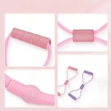 Ligas de Resistencia para Ejercicio y Fisioterapia, Bandas Elsticas 25 lbs en Forma de 8 - Kit Pilates para Ejercicio en Casa, Gym y Equipo de Fitness - rosa - Ver 6