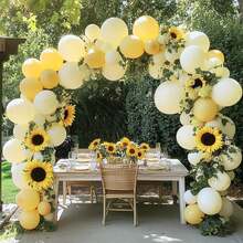 Pastel Yellow Balloon Garland Arch Kit, 5/10/12/18 Inch Light Pale Yellow Balloons For Wedding Anniversary Bridal Shower Gender Reveal Spring Bee Sunflower Party Birthday Graduation Bachelorette Party Decorations - Light Yellow - View 7