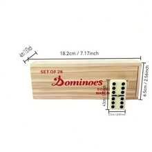 28pcs Wooden Domino Set - Push And Drop Board Game, Suitable For Outdoor Camping And Travel, Classic Black And White Dominoes With Storage Box, Outdoor Game | Classic Board Game | Durable Wooden Structure, Fun Tabletop Game, Domino Toy, Outdoor Camping Travel Game, Wooden Box Black Domino Table Game, Suitable For Family Entertainment And Party Games
