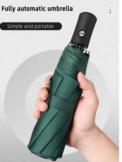 1pc Automatic Folding Umbrella, Soft Color, Suitable For Business Travel Essential, Fashion Design, Rain Protection, Reinforced Frame, Sturdy Construction, Outdoor Enthusiasts, Frequent Travelers, Unisex, Casual Fashion Design, Suitable For Sun Protection, UV Protection, Holiday Gift, Oversized Thickened Sun-Blocking Umbrella, Suitable For Business, Travel, Golf Daily Use