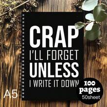 1 cuốn sổ tay hài hước để ghi lại những điều tôi quên, thích hợp làm quà tặng văn phòng hài hước cho đồng nghiệp, nhật ký thú vị cho người cao tuổi và thành viên nhóm, 100 trang, chữ đen trắng, sổ tay lò xo sáng tạo với giấy chất lượng cao - Nhiều màu - Xem 5