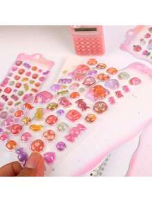 4/8pcs 3D Embossed Rainbow Bubble Stickers Handmade Creative Multi-Scene DIY Fairy Decoration Artifact, School Supplies, K-Pop , Office Decoration