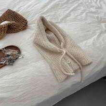 Rote Balaclava-ütze für Frauen, warme Strickmütze für Herbst und Winter mit Nackenwärmer, einteilige große Kopfumfang Ohrenschutz Wollmütze - Dunkelgrau - Übersicht 7