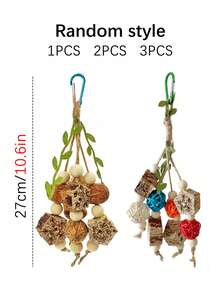 1 szt./2 szt./3 szt. Zabawki do żucia dla ptaków, zabawne i do rozwiązywania zagadek do dekoracji klatki dla ptaków, różne style i kolory