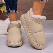 Pantufas Femininas Confortáveis Com Forro De Pelúcia, Pantufas Quentes Para Uso Interno Com Sola Grossa À Prova D'Água, Adequadas Para O Pós-Parto, Inverno