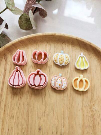 قوالب قطع الطين البوليمري على شكل kürbis (اليقطين) 3D جميلة، قوالب قطع للأقراط والمجوهرات DIY اليدوية، مثالية لديكورات مصنوعة يدويًا وأدوات صناعة المجوهرات