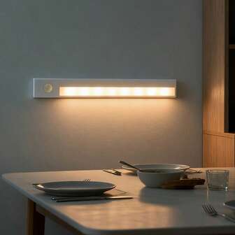 1 pieza Tira de luz con sensor, alimentada por batería, diseño magnético, adecuada para gabinete de cocina, armario, pasillo, dormitorio