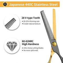 Bộ 1/7/9 chiếc kéo cắt tóc chuyên nghiệp 6 inch, kéo tỉa tóc, kéo cạo tóc dùng cho salon, tiệm cắt tóc và gia đình, thép Nhật Bản, kéo cắt tóc chuyên nghiệp 6 inch, kéo tỉa tóc, dụng cụ tạo kiểu tóc. - Nhiều màu - Xem 9