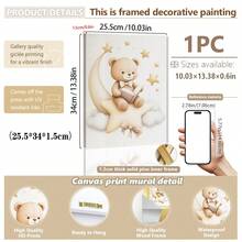 Children's Room Wall Sticker Poster, Beige Teddy Bear, Moon, Hot Air Balloon And Star Pattern, Suitable For Decorating Children's Room, Applicable To Children's Room, Nursery, Boys And Girls Party Bedroom Background, Kindergarten Classroom Decoration, Waterproof. Can Be Used As Headboard Decoration Wallpaper, Party Decoration Gift. - Multicolor - View 12