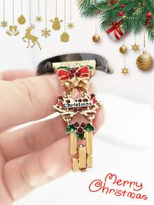 1pc Christmas Element Smart Watch Band, Fits 20mm/22mm Watch Straps Compatible With Samsung Galaxy Watch, Garmin, Amazfit, Etc. Also Compatible With Apple Watch Series 10/9/8/7/6/SE/5/4/3/2/1 38/40/41/42/44/45/46/49mm. Christmas Bell, Reindeer, Santa Claus Decoration, Fashionable Smart Watch Accessory - Adjustable Length (Band Only, Watch Not Included) - Multicolor - View 9