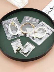 100/30/10/5pcs Transparent PVC Jewelry Storage Bag, Portable Anti-Oxidation Jewelry Storage Bag, Jewelry Organizer, Ring And Earring Storage Bag, Self Sealing Jewelry Packaging Bag, Portable Waterproof Zipper Bag, Used For Earrings And Accessories, Anti-Oxidation, Suitable For Daily Use And Travel, School Cosmetics Bag, Back To School Supplies, Cosmetics Storage, School Supplies Bag, Room Supplies - Multicolor - View 5
