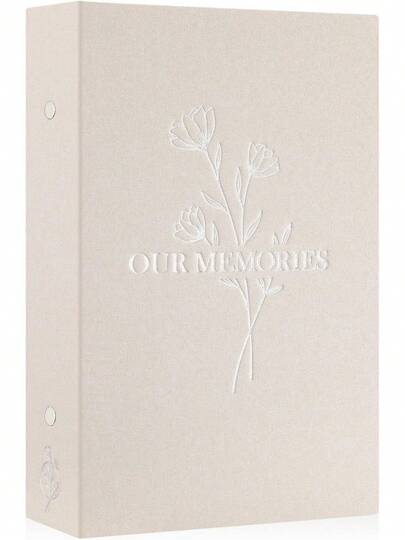 Photo Album 6x4 Slip In, OUR MEMORIES Linen 300 Pockets Photo Albums Holds Landscape Only 10x15cm Picture Beige