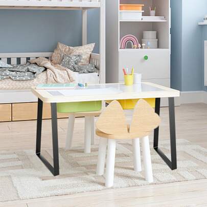 16 Inch Trapezoid Steel Table Legs, Replacement Furniture Legs Set Of 2 For DIY Coffee Tables, Modern Desks, Bench, Night Stands, Sofa, Max Load 400 Lbs Heavy Duty, Quick Instalation Legs Black