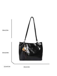 Fashionable Large Capacity Shoulder Tote Bag For Women, Design - Black - View 2