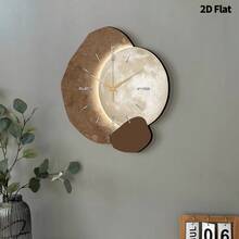 1 pieza Reloj de pared moderno minimalista y de moda, diseño plano 2D, movimiento de cuarzo súper silencioso, sin tic-tac, adecuado para sala de estar, sala de música, dormitorio, cocina, cafetería, decoración, regalo perfecto y decoración festiva