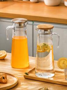 1 件亚克力水壶，塑料果汁壶，酒吧 KTV 酒馆茶壶，适用于果汁、饮料和冷水使用，塑料壶，带盖塑料壶，带盖和手柄的塑料壶，带盖壶，带手柄壶