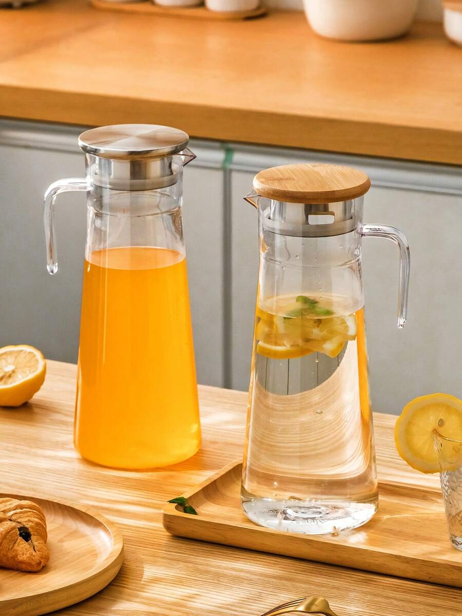 1 件亚克力水壶，塑料果汁壶，酒吧 KTV 酒馆茶壶，适用于果汁、饮料和冷水使用，塑料壶，带盖塑料壶，带盖和手柄的塑料壶，带盖壶，带手柄壶