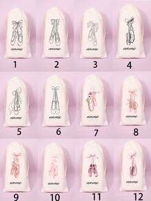 Customizable Ballet Shoes Drawstring Bag For Latin Dance Shoes, Travel Organizer Essentials - Multicolor - View 13