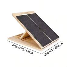 Slant Board Calf Stretcher Folded Wooden Calf Incline Board For Yoga Workout - Hitam - View 2